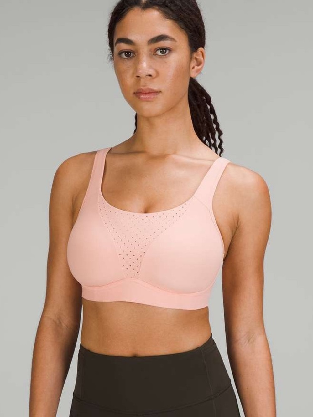 Lululemon Run Times Bra High Support, B–G Cups Melon Sorbet Light Pink Wireless